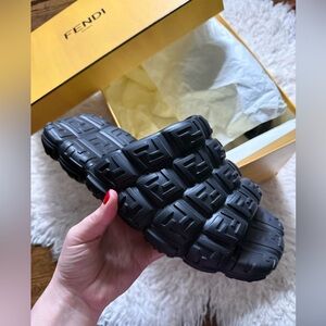 Fendi Black Slide Sandals